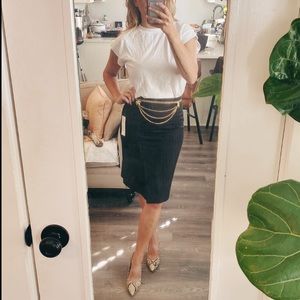 Gerard Darel Pinstripe Pencil Skirt Wool size FR 36 / US 4